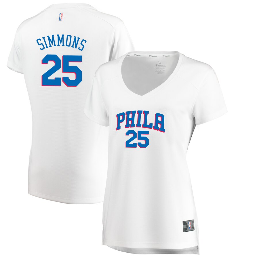 Ben Simmons Philadelphia 76ers Fanatics Branded Women's Fast Break Player Basketball Jersey - Association Edition - White