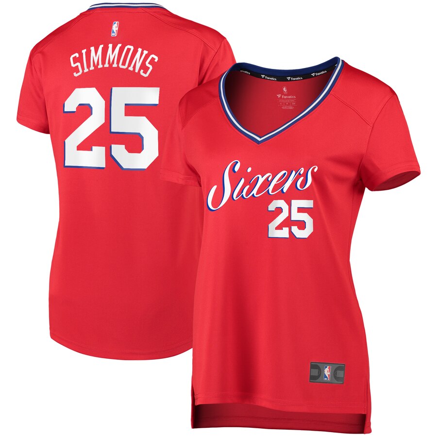 Ben Simmons Philadelphia 76ers Fanatics Branded Women’s Fast Break Replica Player Basketball Jersey – Statement Edition – Red