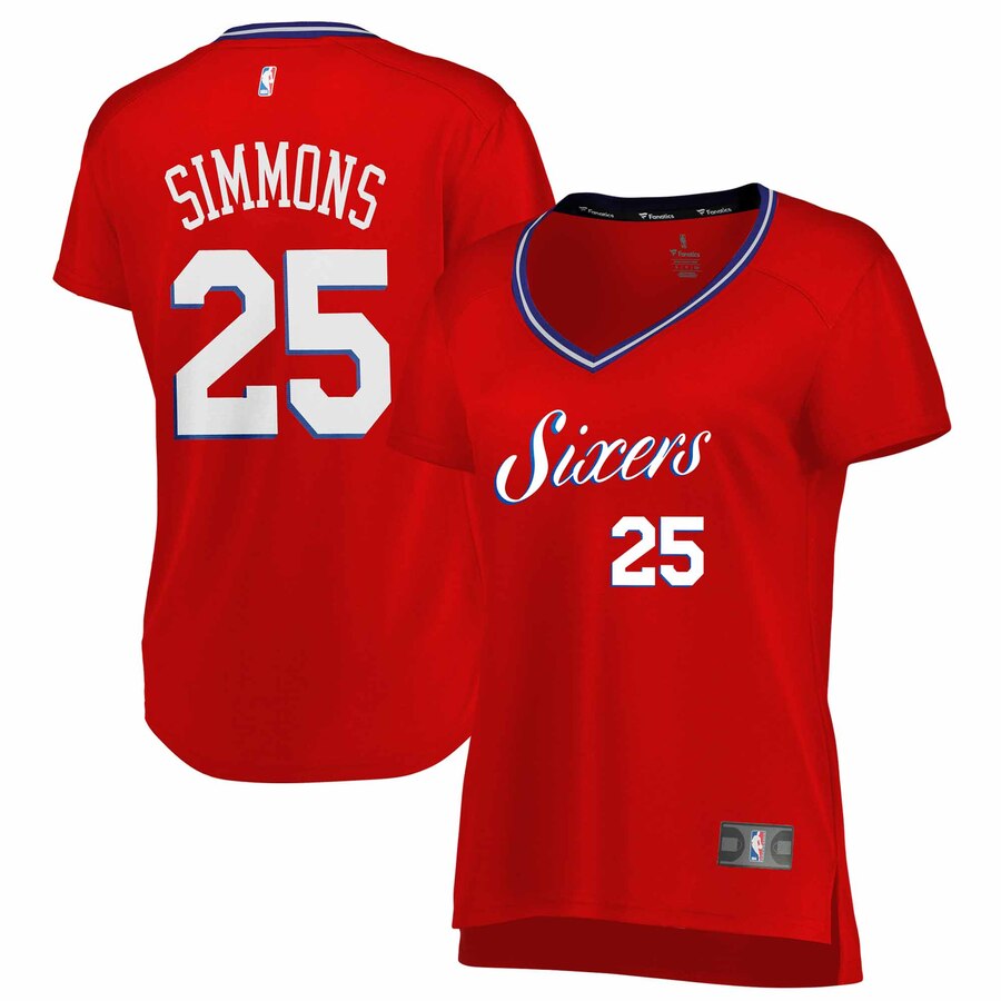 Ben Simmons Philadelphia 76ers Fanatics Branded Women's Fast Break Replica Statement Edition Basketball Jersey - Red