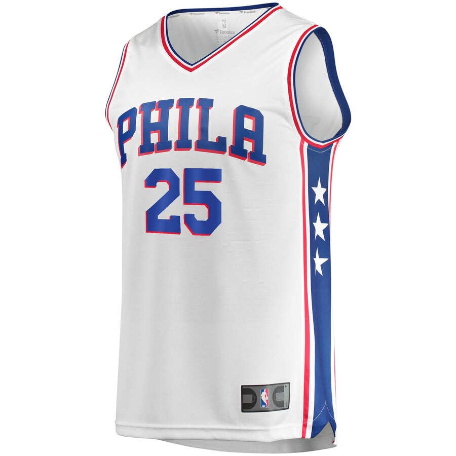 Alternative view of Ben Simmons Philadelphia 76ers Fanatics Branded Youth 2019/20 Fast Break Replica Player Basketball Jersey - Association Edition - White