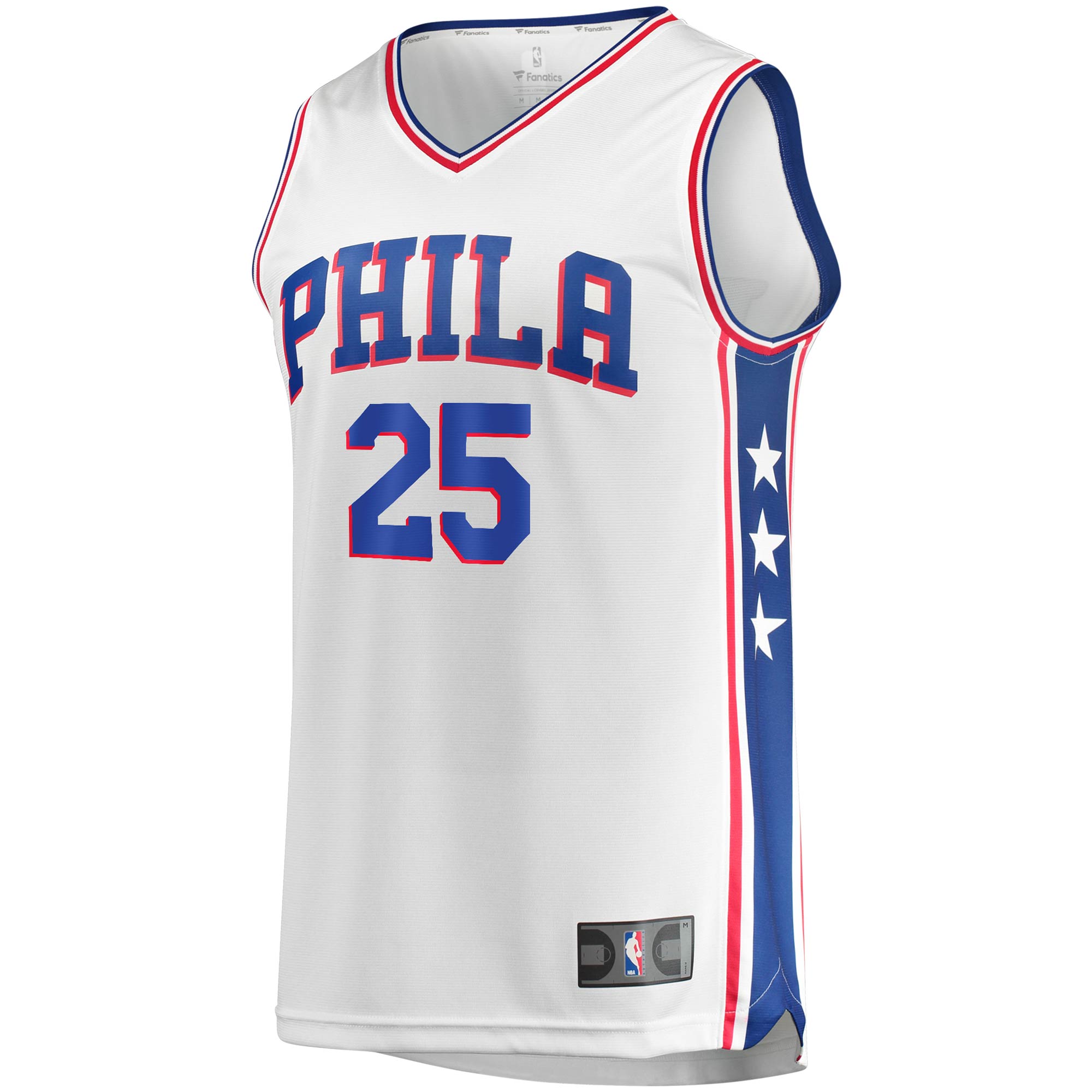 Alternative view of Ben Simmons Philadelphia 76ers Fanatics Youth Fast Break Replica Player Basketball Jersey - Association Edition - White