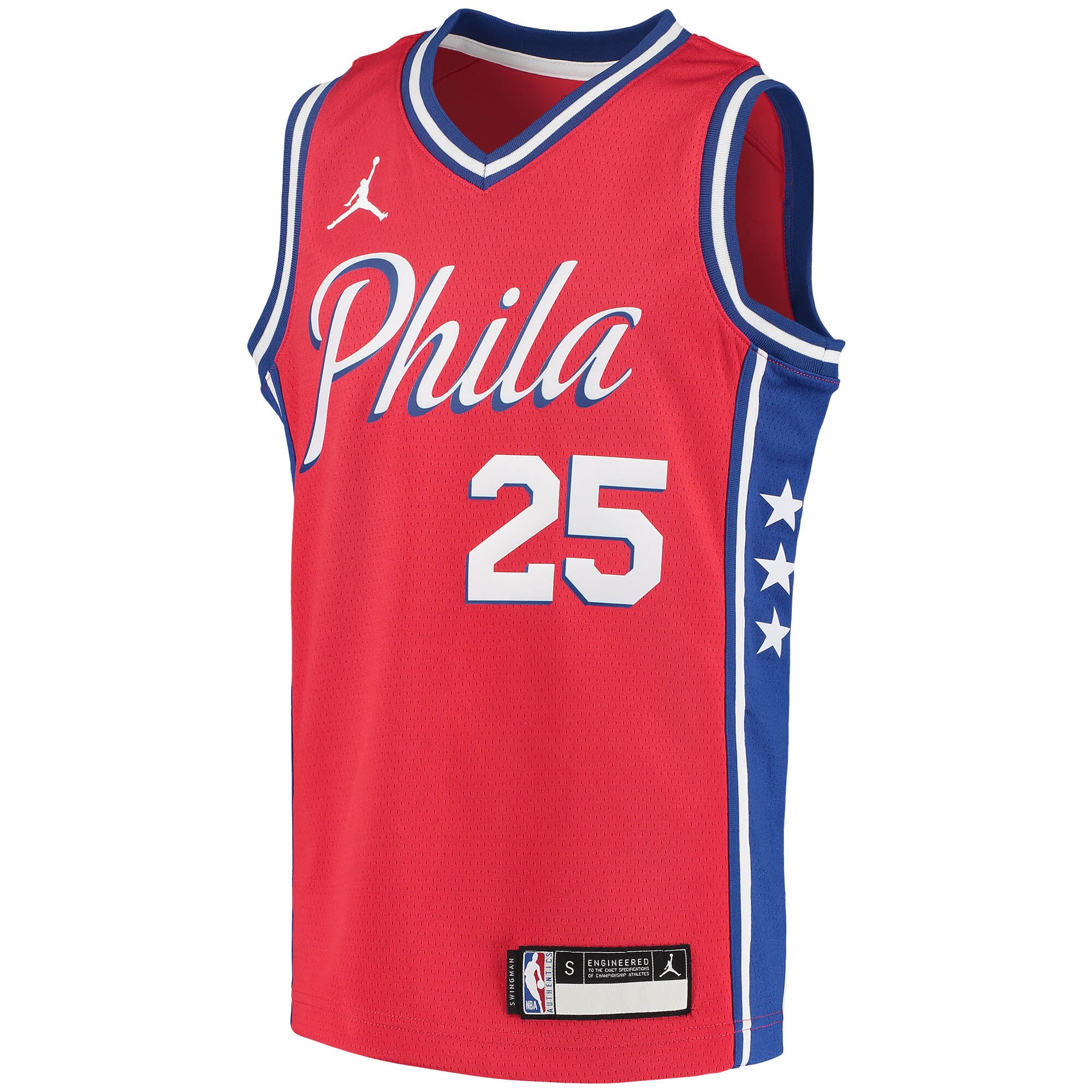 Alternative view of Ben Simmons Philadelphia 76ers Jordan Brand Youth 2020/21 Swingman Player Basketball Jersey – Statement Edition – Red