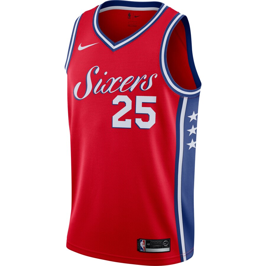 Alternative view of Ben Simmons Philadelphia 76ers Swingman Basketball Jersey - Statement Edition - Red