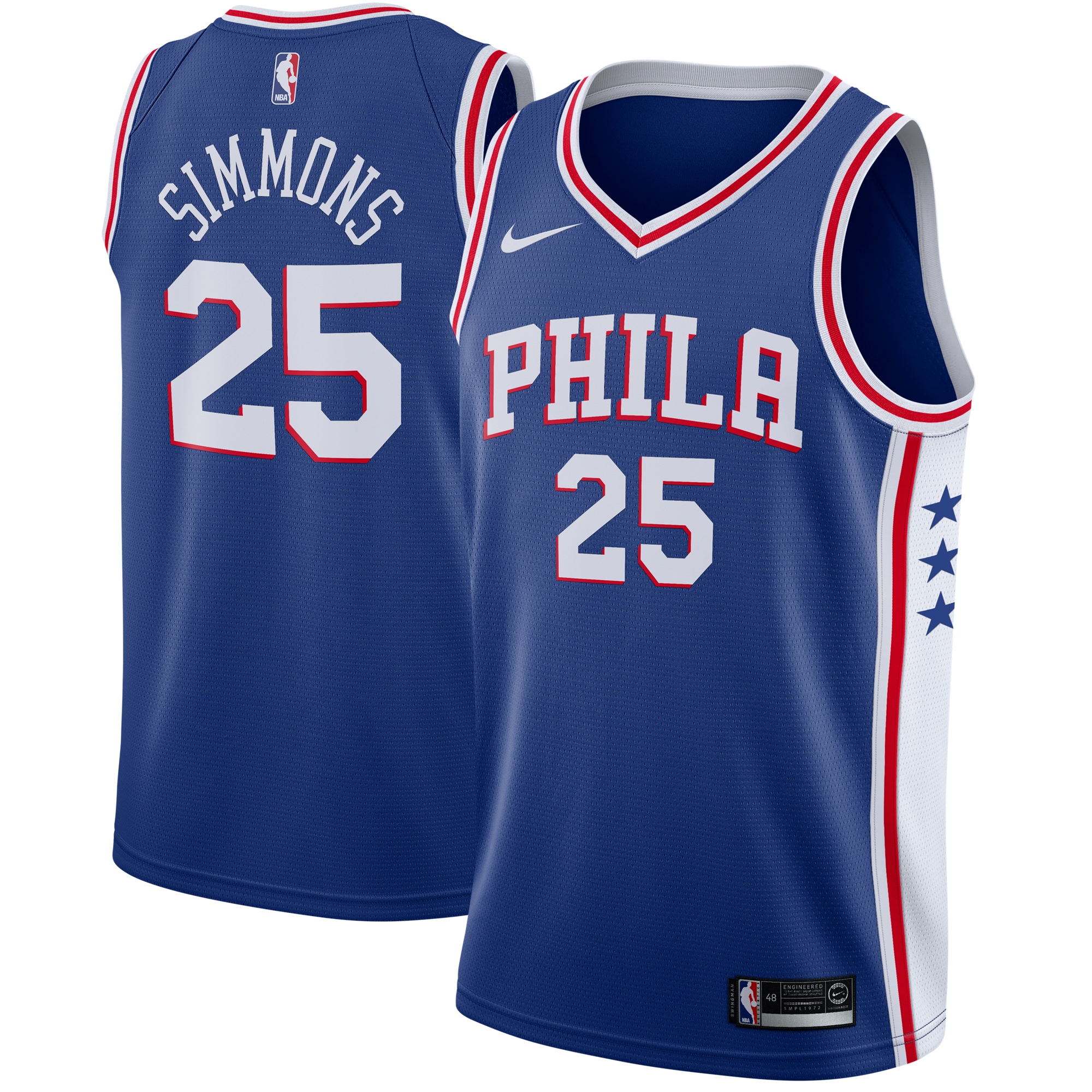 Ben Simmons Philadelphia 76ers Swingman Basketball Jersey Royal – Icon Edition