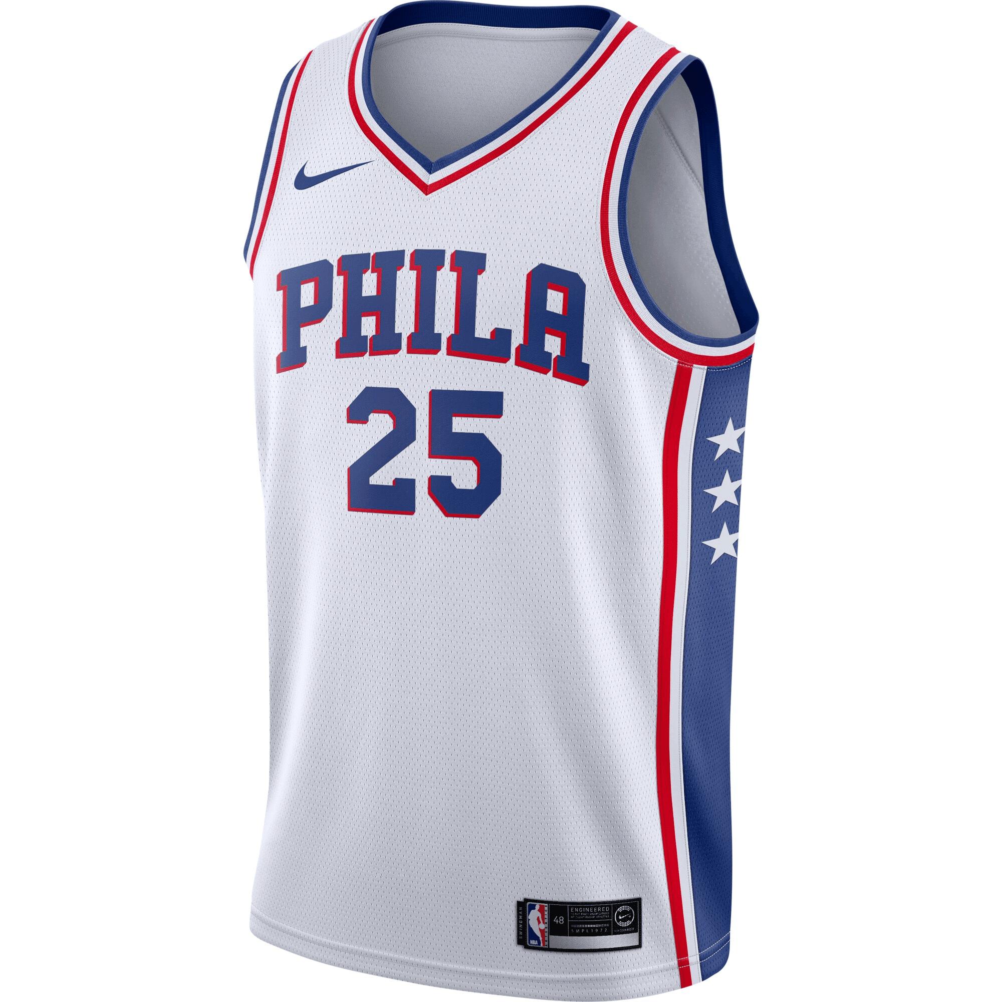 Alternative view of Ben Simmons Philadelphia 76ers Swingman Basketball Jersey White - Association Edition Basketball Jersey - JS243 