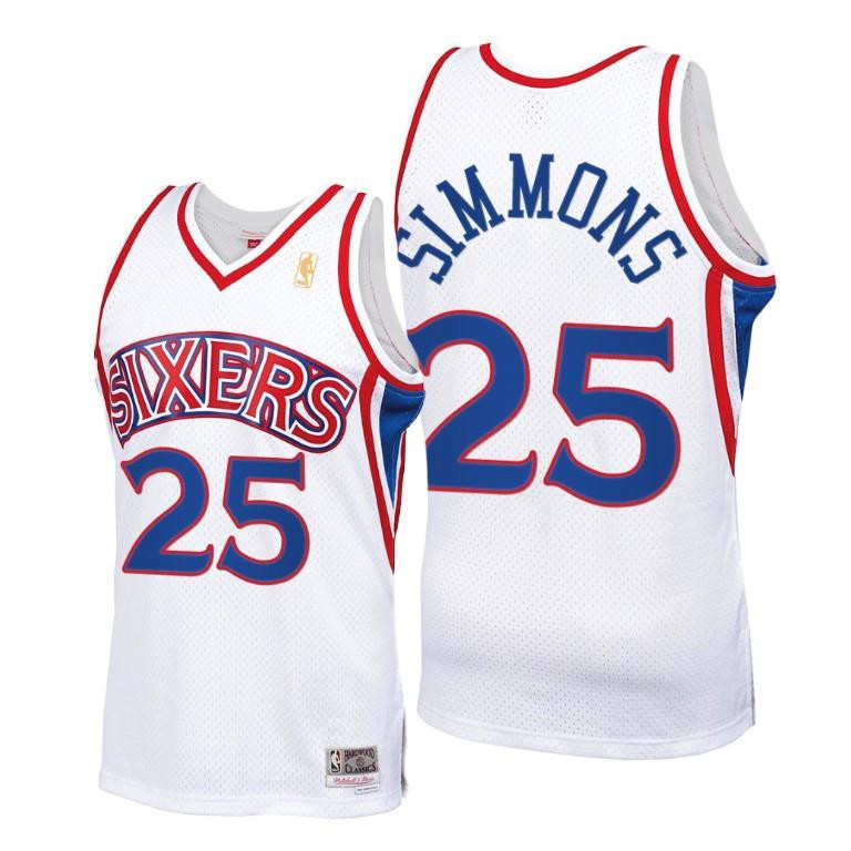 Ben Simmons Philadelphia 76ers White Throwback 90s Basketball Jersey HWC Swingman - Men Basketball Jersey - JS401 