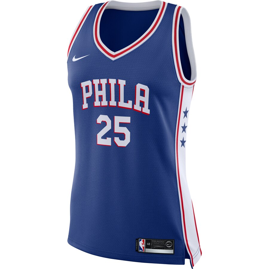 Alternative view of Ben Simmons Philadelphia 76ers Women's Swingman Basketball Jersey Royal - Icon Edition