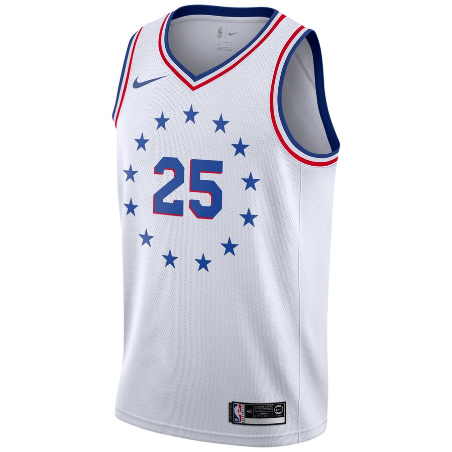 Alternative view of Ben Simmons Philadelphia 76ers Youth 2018/19 Swingman Basketball Jersey White - Earned Edition