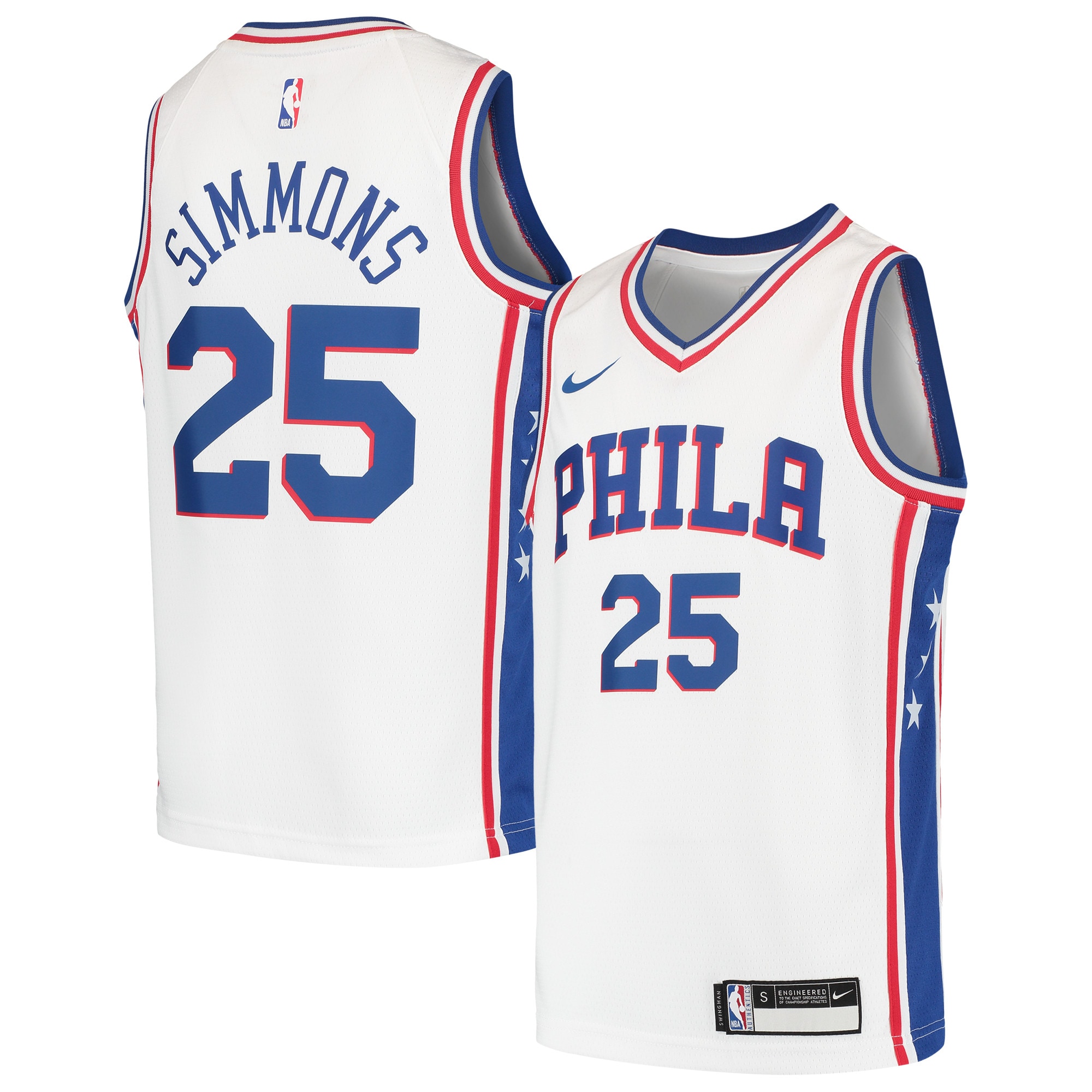 Ben Simmons Philadelphia 76ers Youth Swingman Basketball Jersey – White