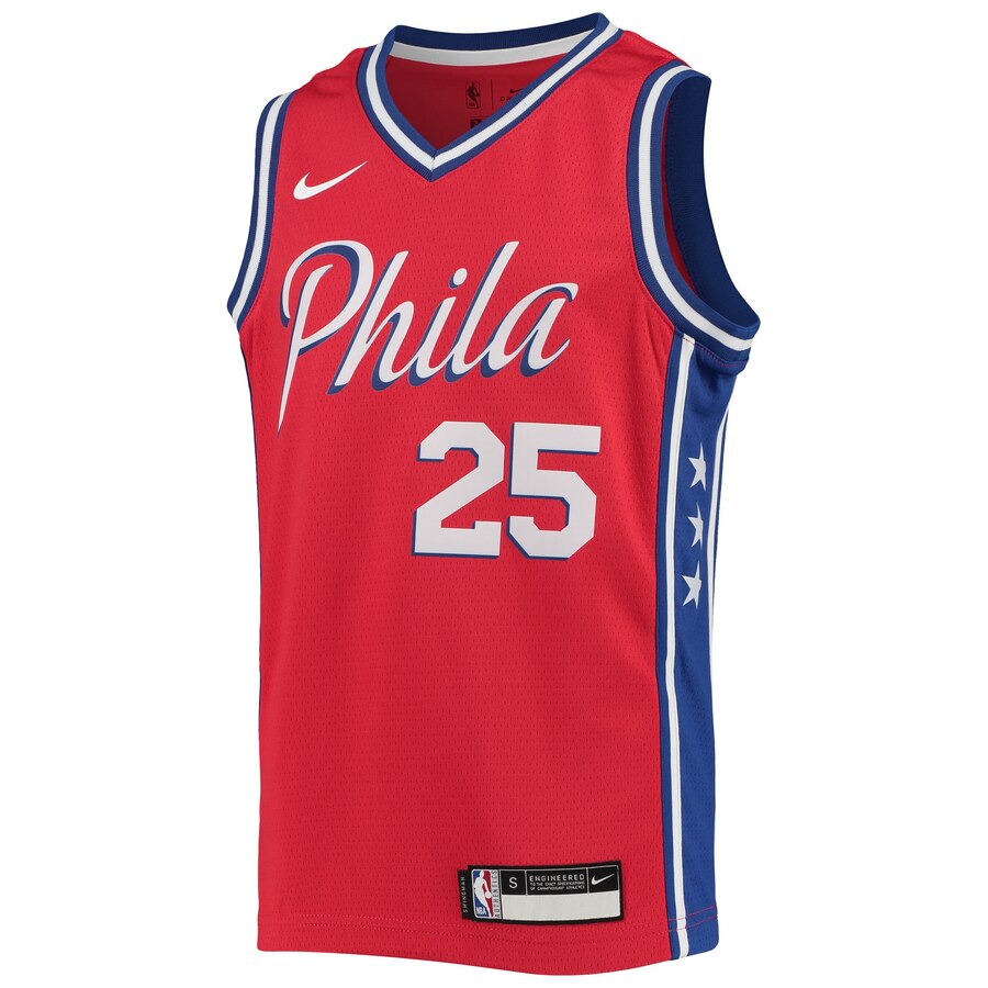 Alternative view of Ben Simmons Philadelphia 76ers Youth Swingman Player Basketball Jersey - Statement Edition - Red
