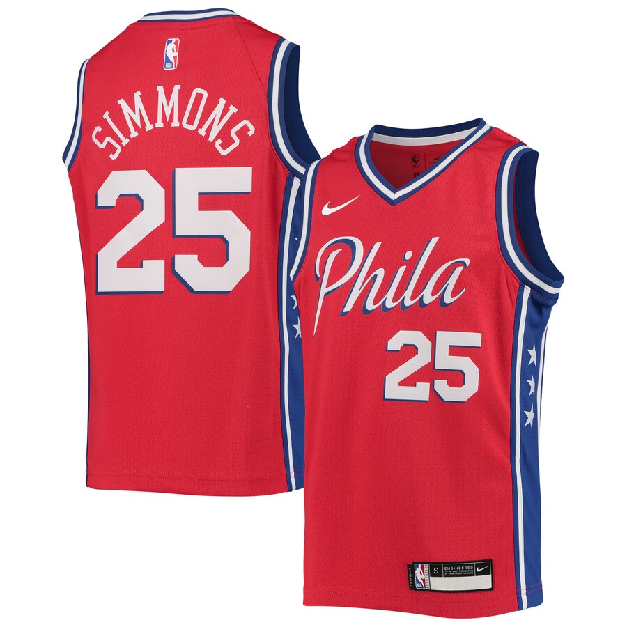 Ben Simmons Philadelphia 76ers Youth Swingman Player Basketball Jersey - Statement Edition - Red