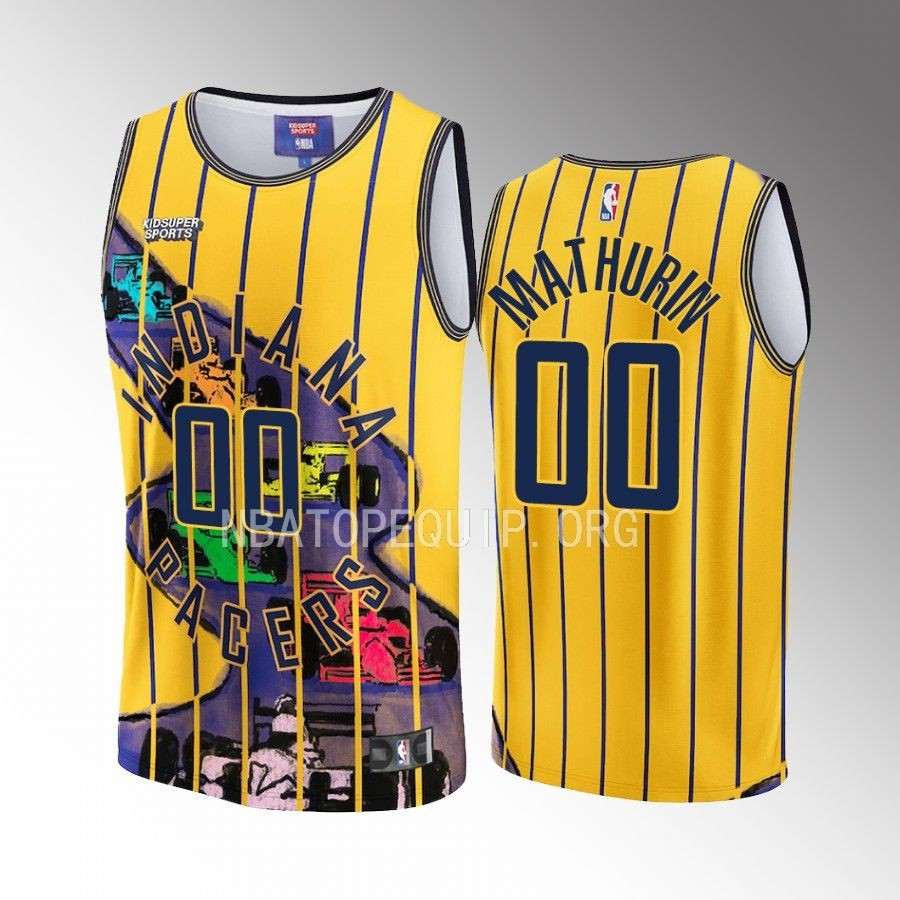 Bennedict Mathurin Indiana Pacers NBA & KidSuper Studios Unisex Hometown Basketball Jersey - JS308 
