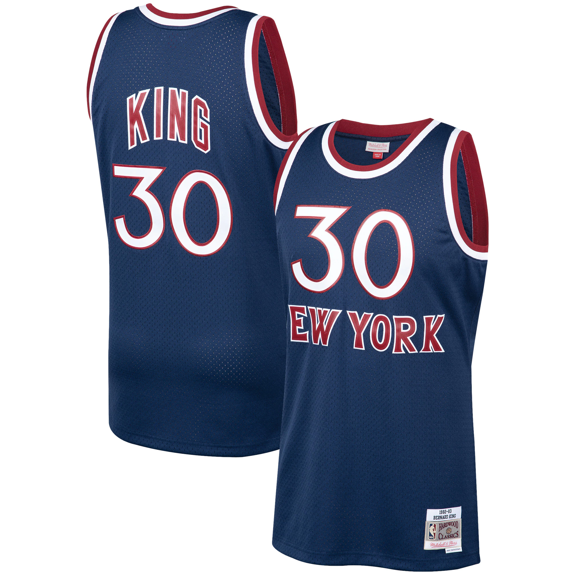 Alternative view of Bernard King New York Knicks Mitchell & Ness 1982-83 Hardwood Classics Swingman Basketball Jersey – Navy – Jsfangear Basketball Jersey Store