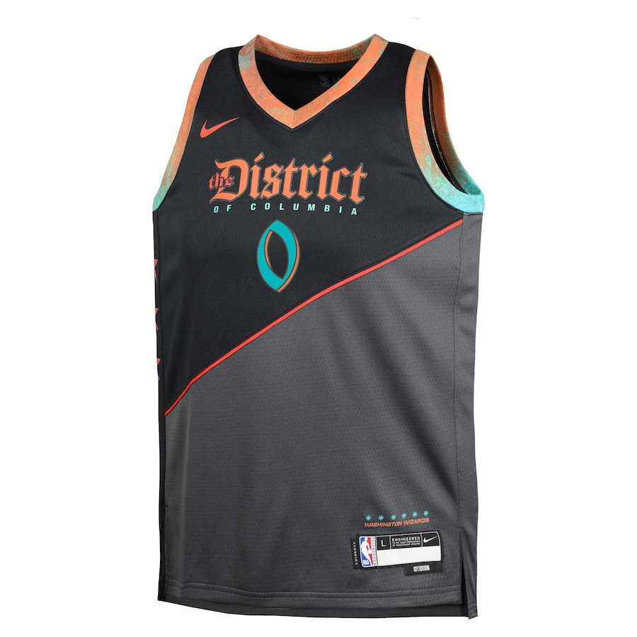 Alternative view of Bilal Coulibaly 0 Washington Wizards 2023/24 City Edition Swingman YOUTH Basketball Jersey - Black - JS503 