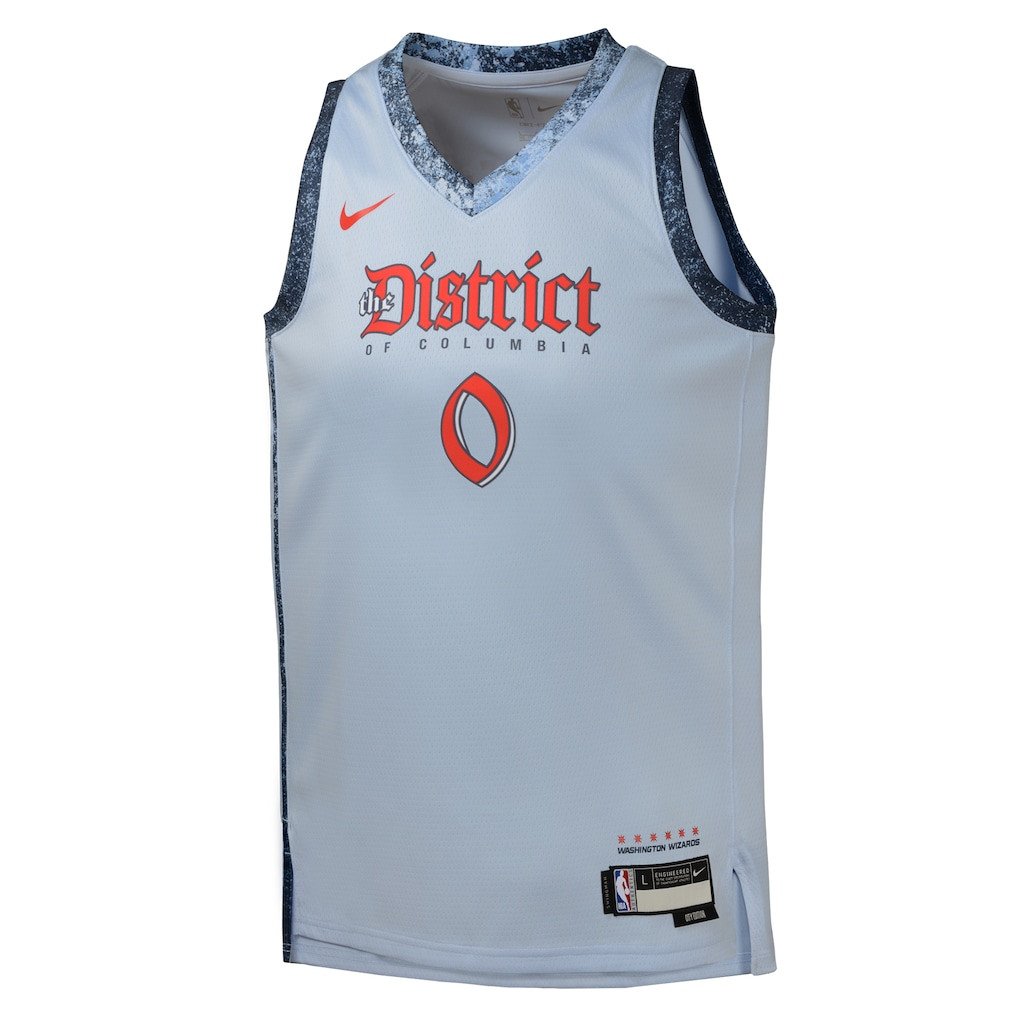 Alternative view of Bilal Coulibaly 0 Washington Wizards 2024/25 Swingman Player YOUTH Basketball Jersey - City Edition - Powder Blue - JS561 