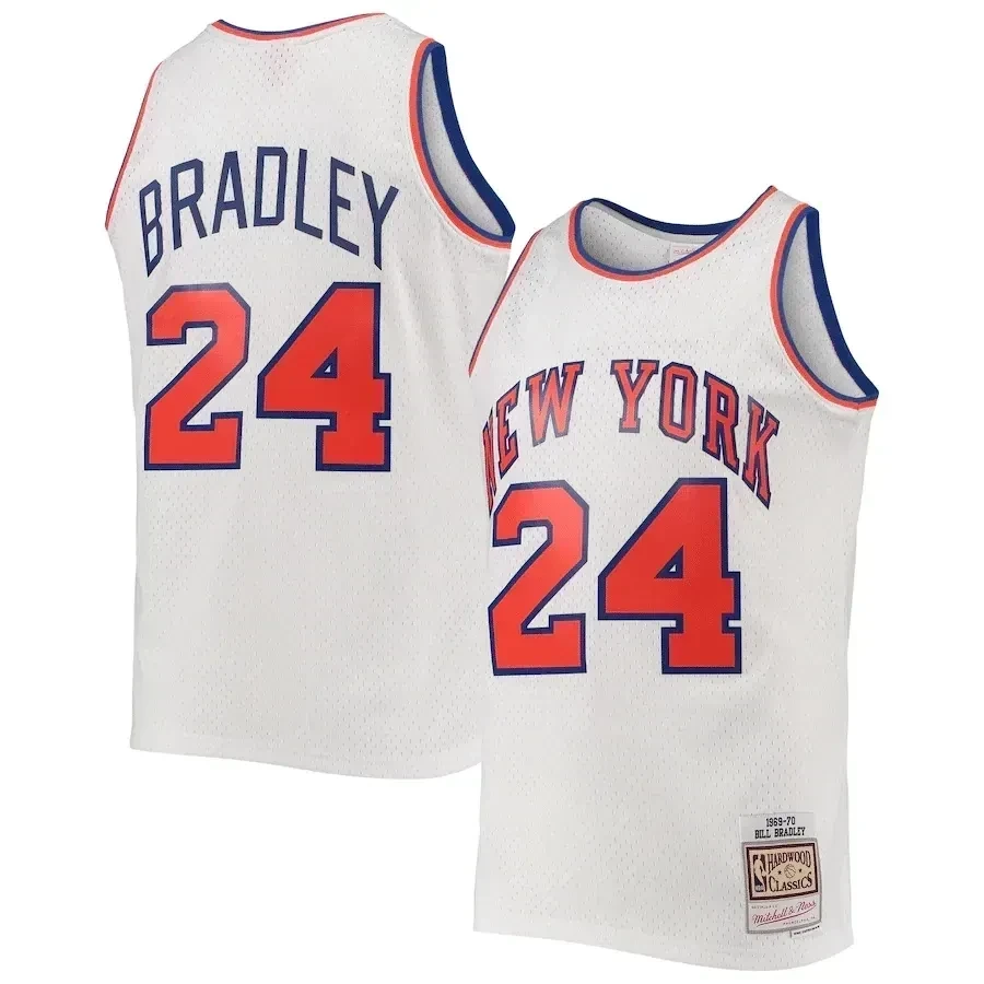 Bill Bradley New York Knicks Mitchell & Ness Hardwood Classics Swingman Basketball Jersey - White - JS768 