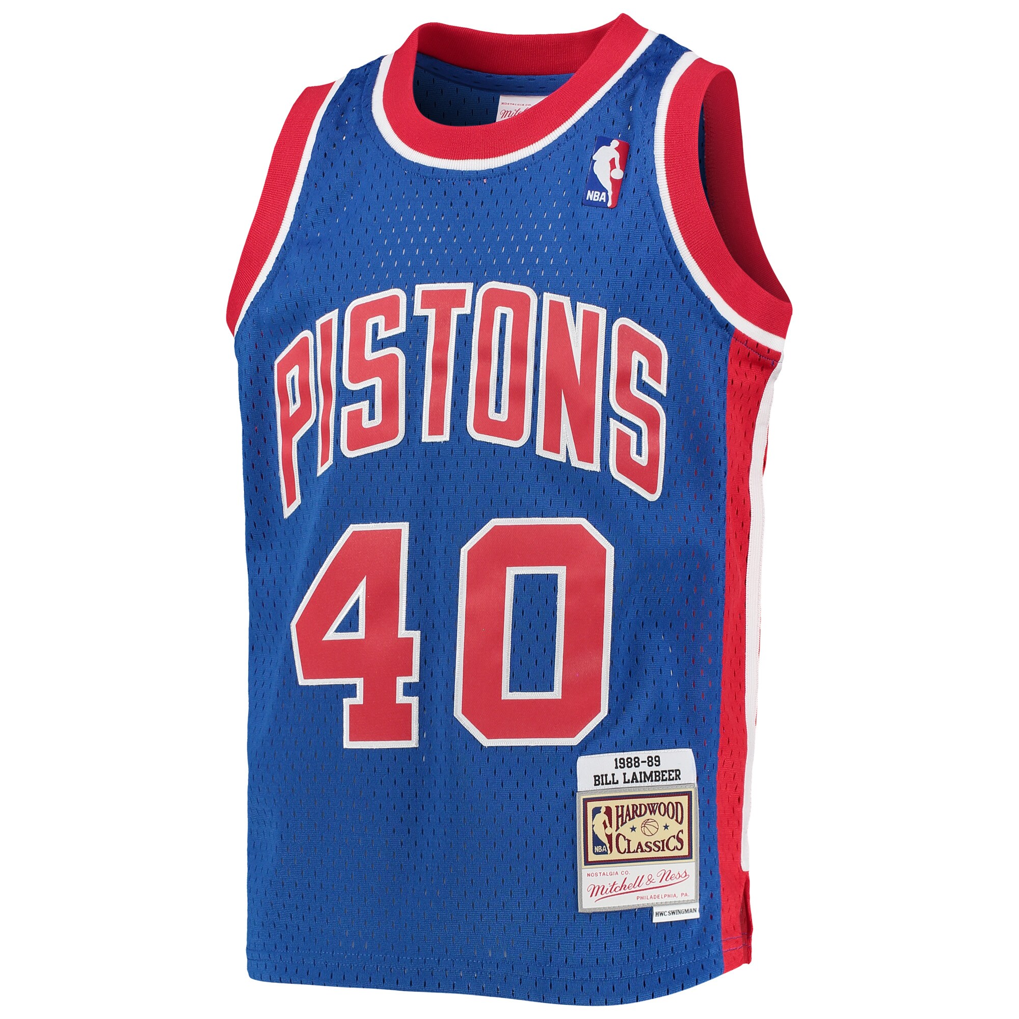 Alternative view of Bill Laimbeer Detroit Pistons Mitchell & Ness Youth 1988/89 Hardwood Classics Swingman Basketball Jersey - Blue