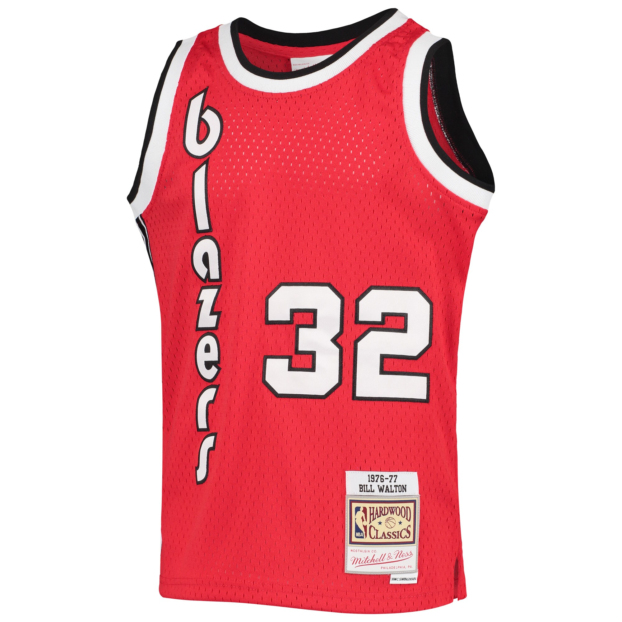 Alternative view of Bill Walton Portland Trail Blazers Mitchell & Ness Youth 1976/77 Hardwood Classics Swingman Basketball Jersey - Black