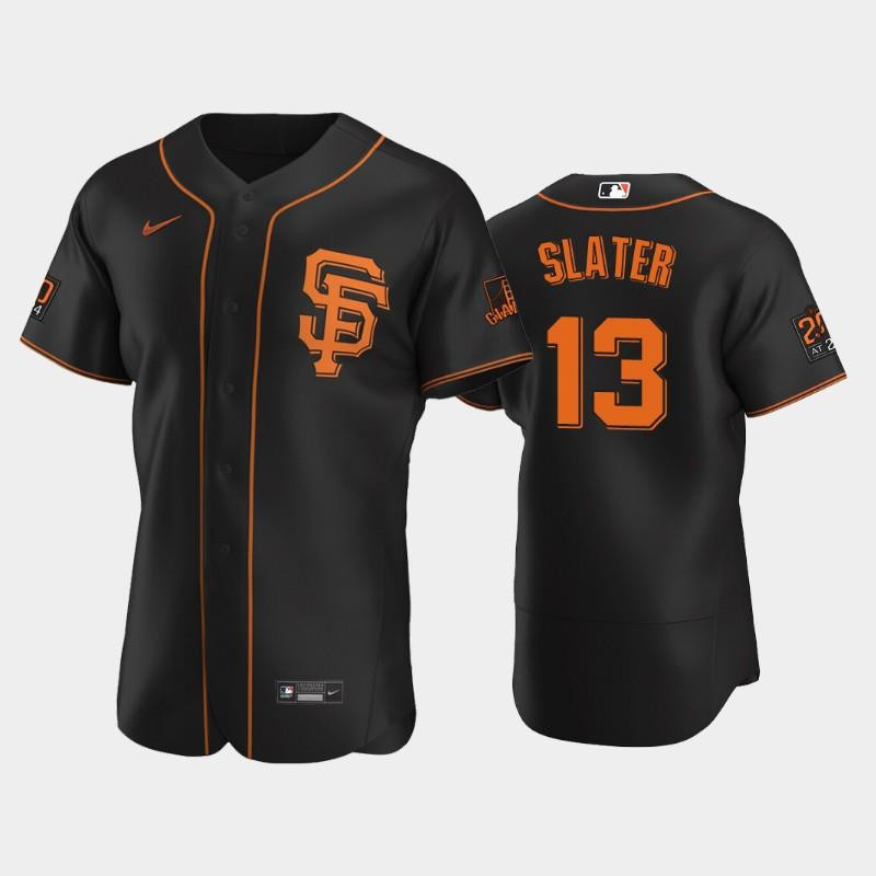 Black San Francisco Giants 13 Austin Slater Alternate Baseball Jersey Baseball Jersey 