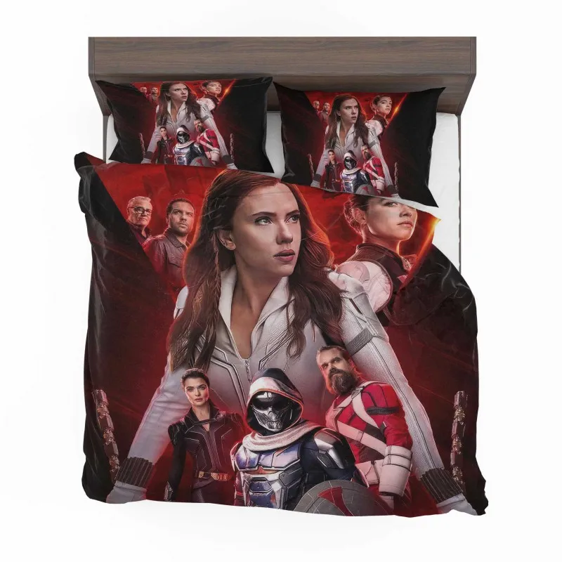 Alternative view of Black Widow DC Bedding Set - Custom Bedding Set