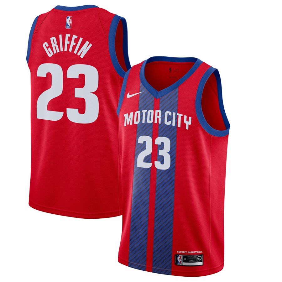 Blake Griffin Detroit Pistons 2019/20 Finished Swingman Basketball Jersey Red – City Edition