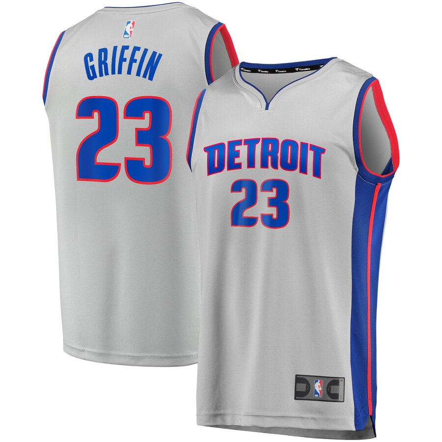 Blake Griffin Detroit Pistons Fanatics Branded Fast Break Alternate Basketball Jersey Gray - Statement Edition