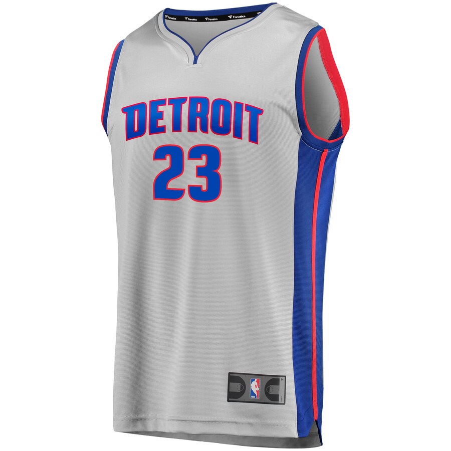 Alternative view of Blake Griffin Detroit Pistons Fanatics Branded Fast Break Alternate Basketball Jersey Gray - Statement Edition