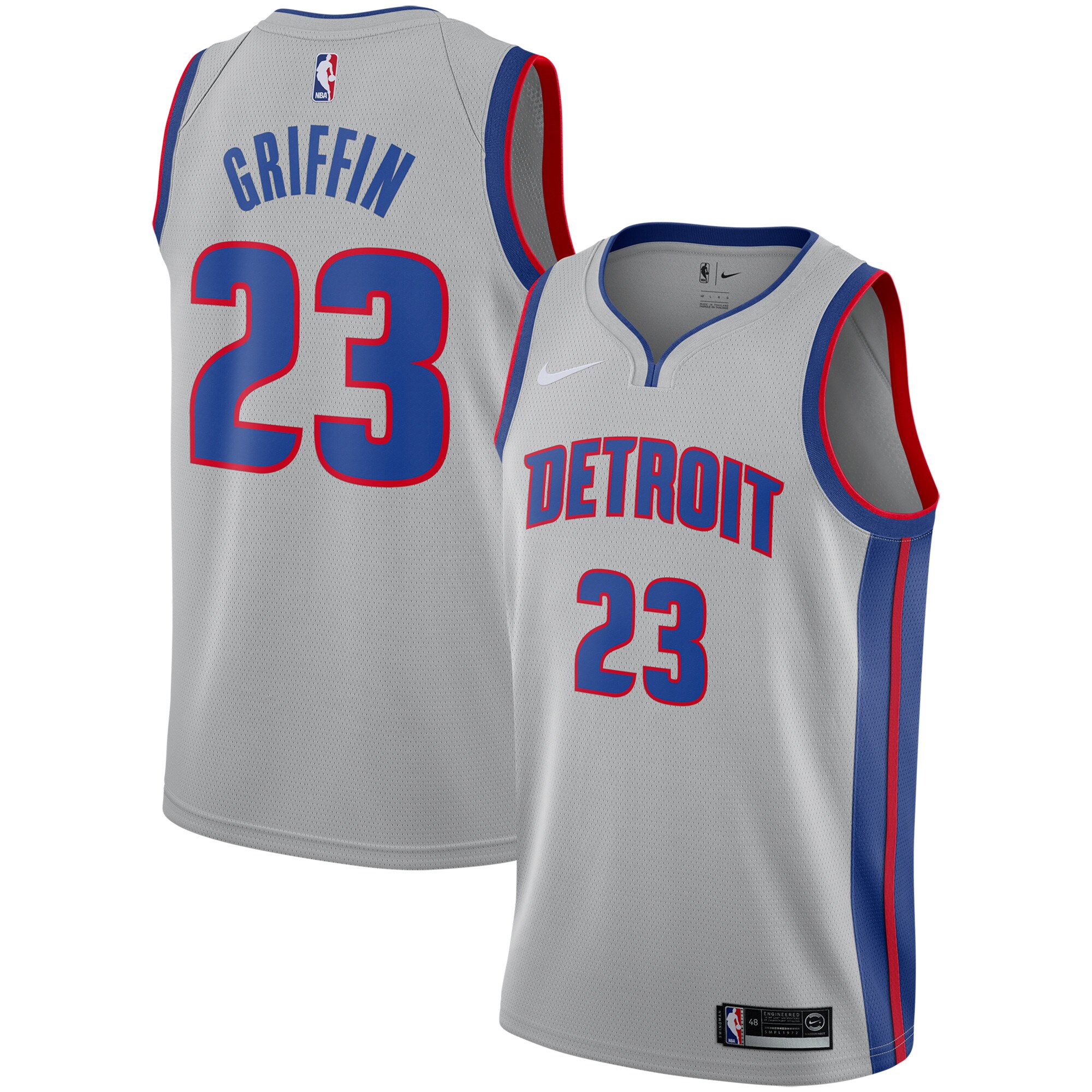 Alternative view of Blake Griffin Detroit Pistons Replica Swingman Basketball Jersey - Statement Edition - Silver