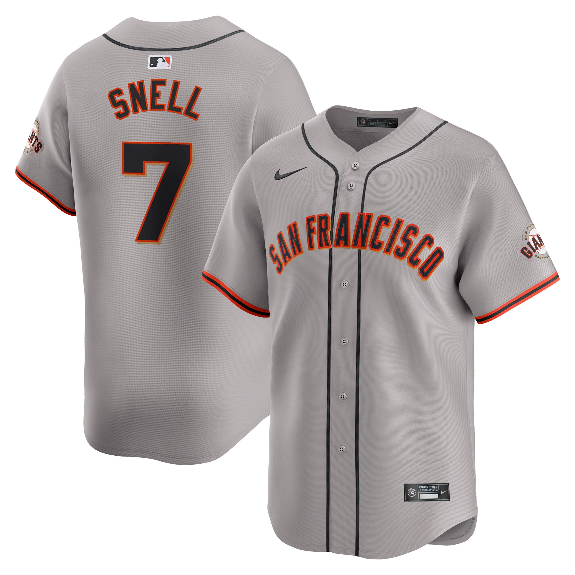 Blake Snell San Francisco Giants Away Limited Baseball Jersey - Gray