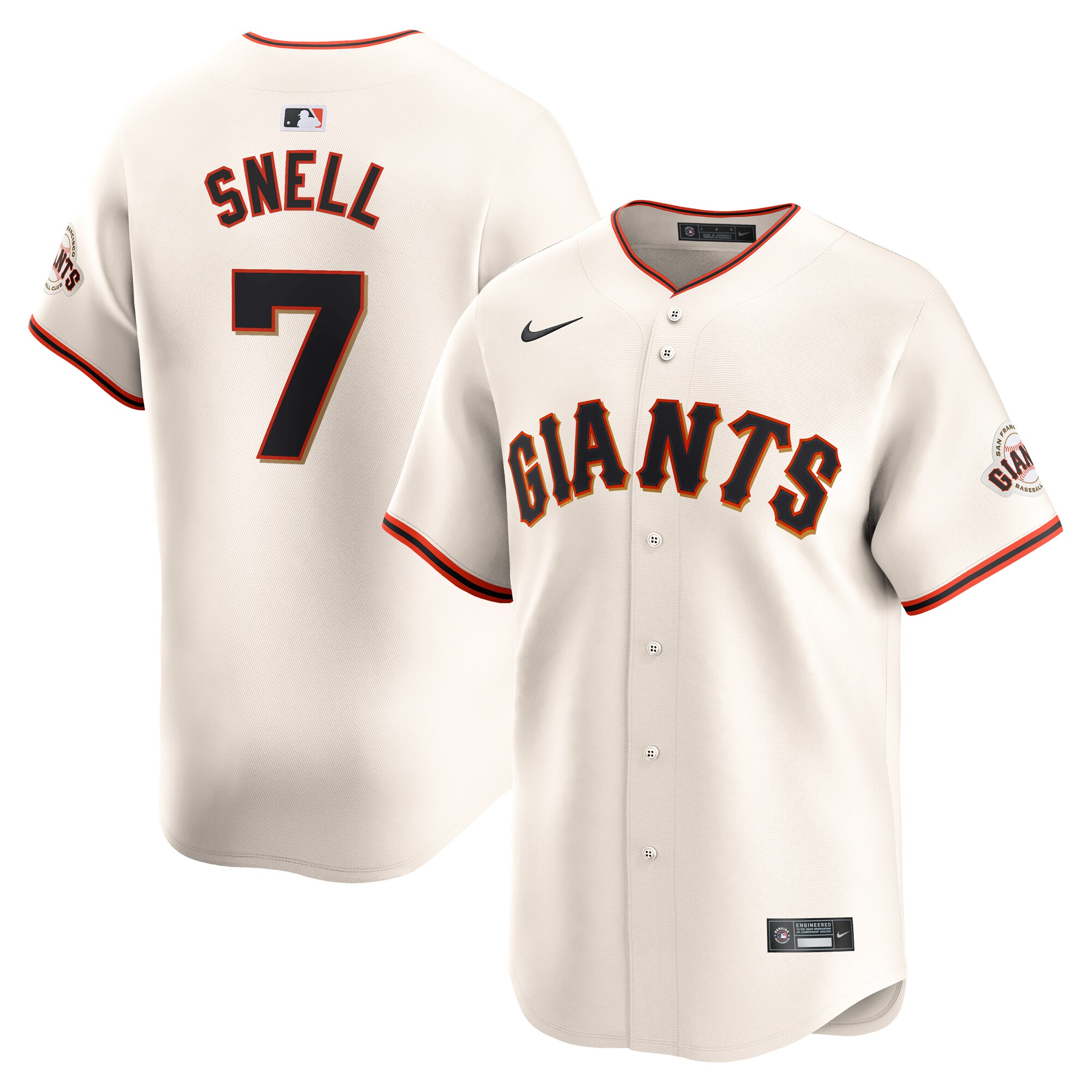Blake Snell San Francisco Giants Home Limited Baseball Jersey - Cream