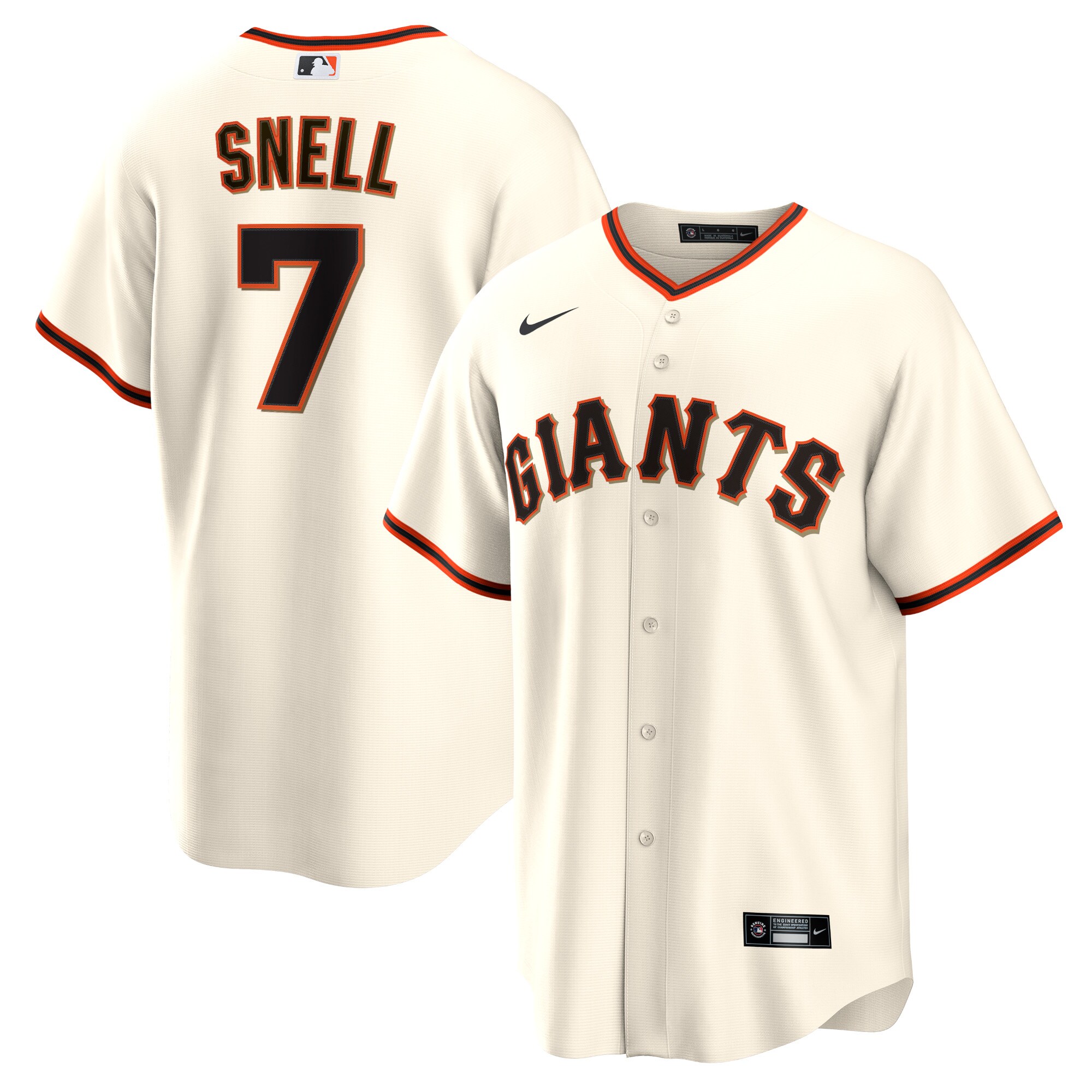Blake Snell San Francisco Giants Home Replica Baseball Jersey - Cream