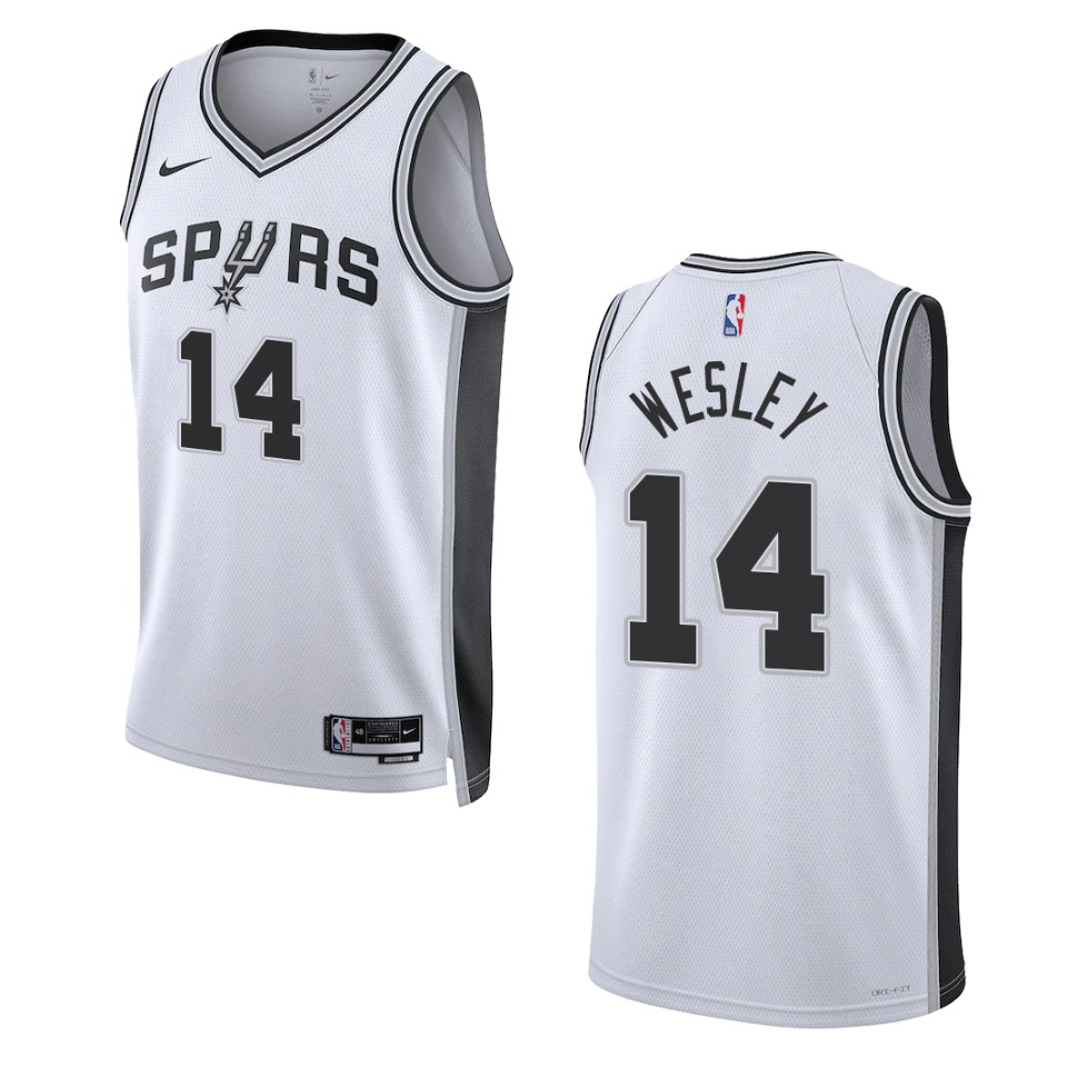 Blake Wesley Association Edition San Antonio Spurs 2022-23 White Swingman Basketball Jersey
