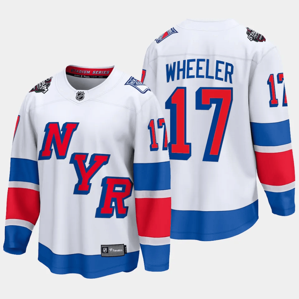 Blake Wheeler 17 New York Rangers 2024 Stadium Series Patch Breakaway Hockey Jersey - Men, White - JS837 