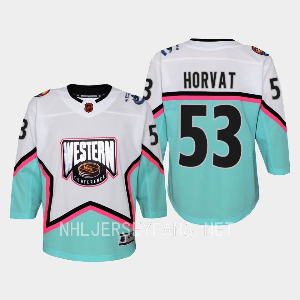 Alternative view of Bo Horvat 53 Vancouver Canucks 2023 All-Star Game Hockey Jersey White Equipment - JS284 