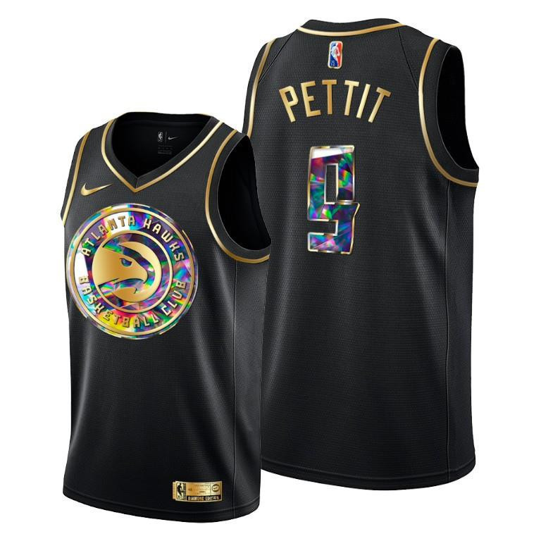Bob Pettit 9 Atlanta Hawks 75th Anniversary Team Black Basketball Jersey - Men - JS792 
