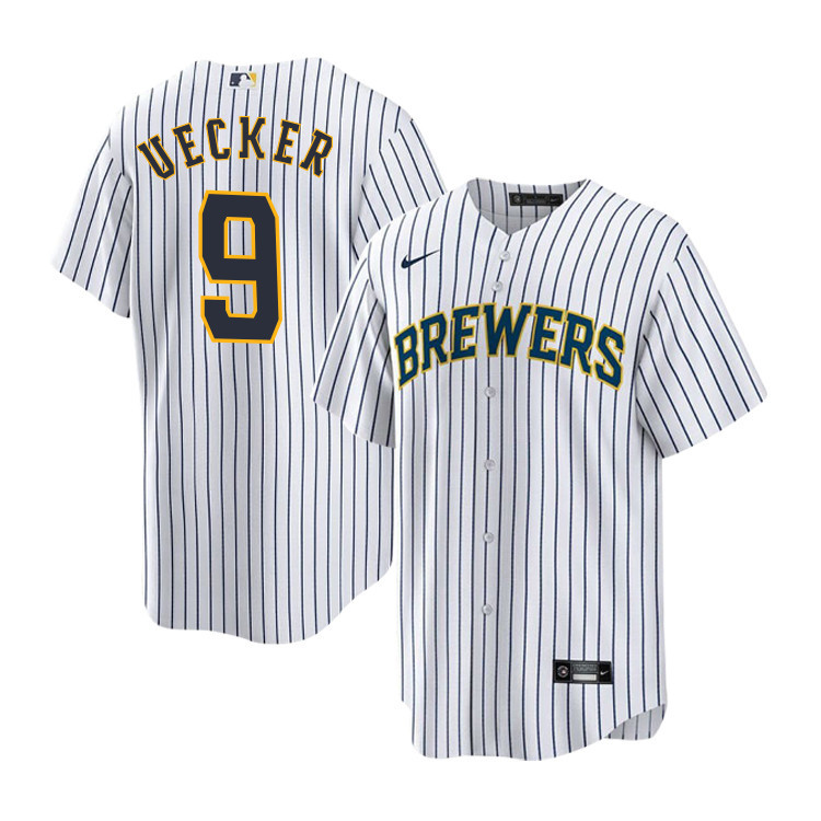 Bob Uecker #9 Milwaukee Brewers Alternate Baseball Jersey - White 