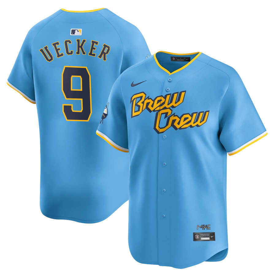 Bob Uecker #9 Milwaukee Brewers City Connect Limited Baseball Jersey - Powder Blue 