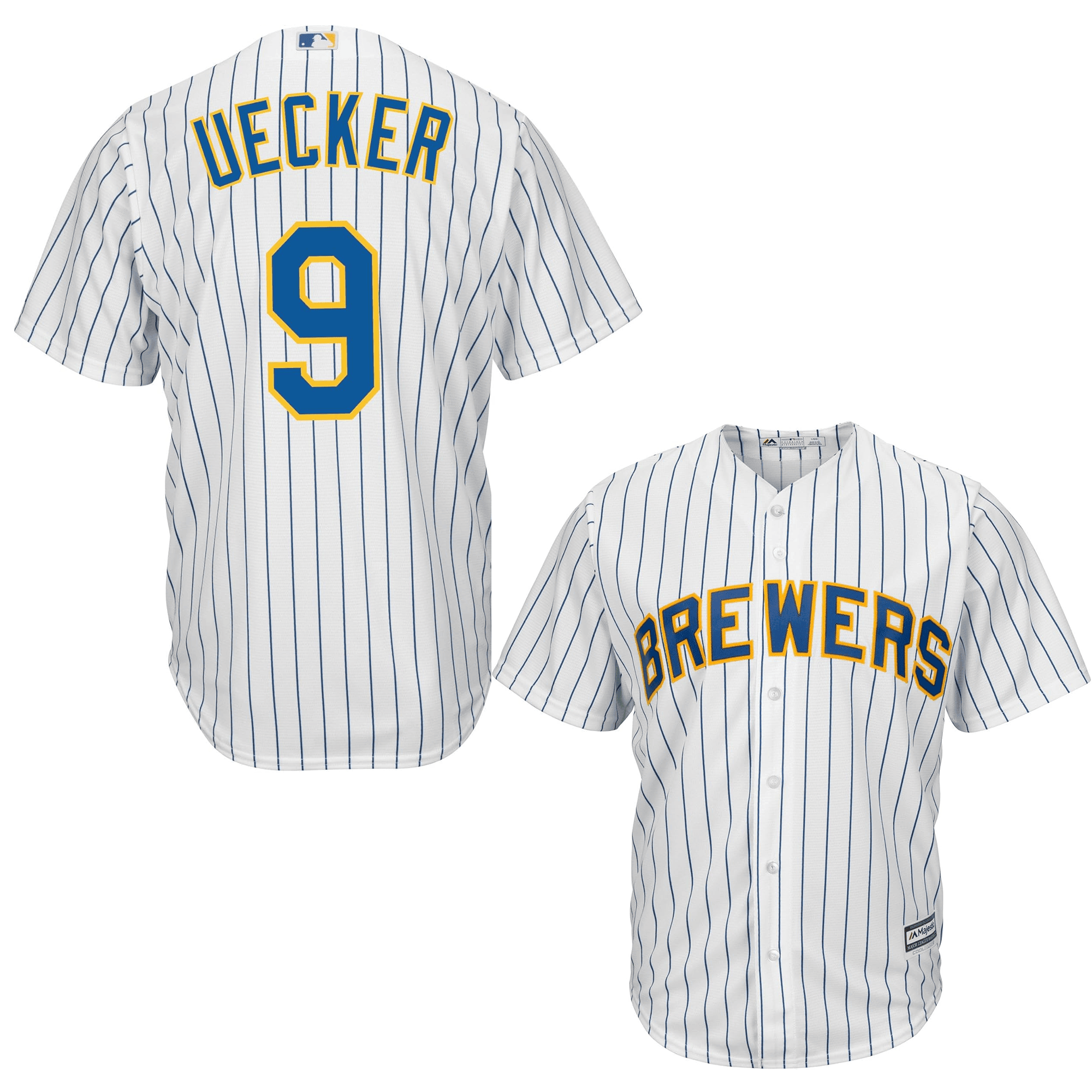 Bob Uecker 9 Milwaukee Brewers Men's White Jersey 