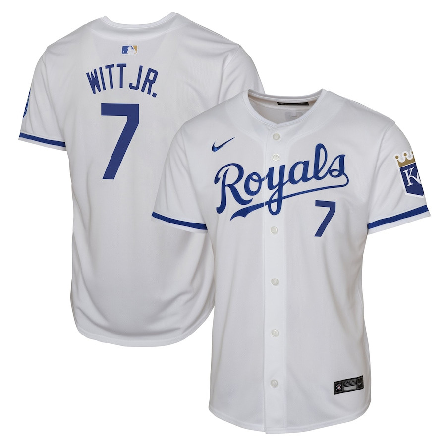 Bobby Witt Jr. 7 Kansas City Royals Home Limited Player YOUTH Baseball Jersey - White 