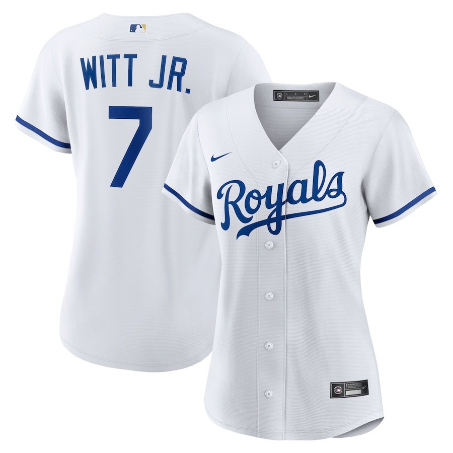 Bobby Witt Jr. 7 Kansas City Royals Women's Home Player Baseball Jersey - White 