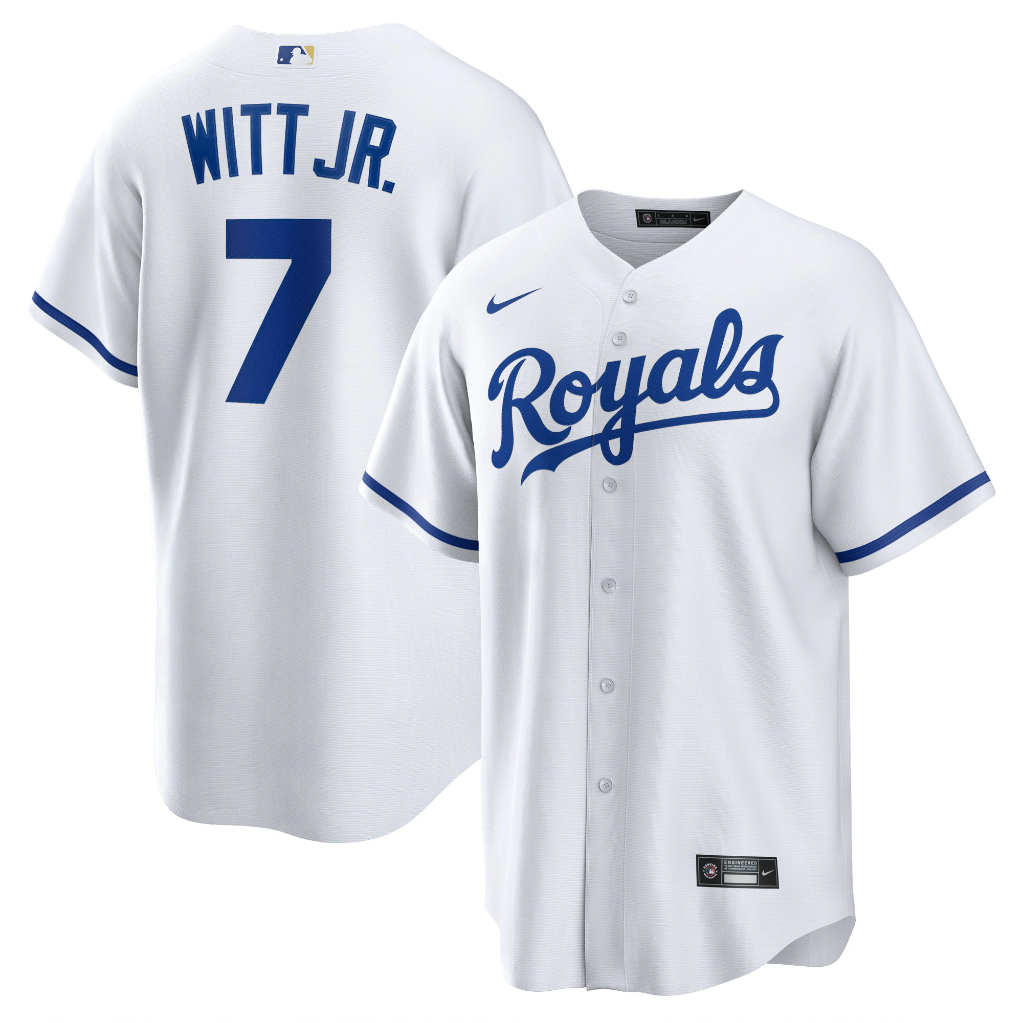 Alternative view of Bobby Witt Jr. Kansas City Royals Home Replica Player Baseball Jersey – White