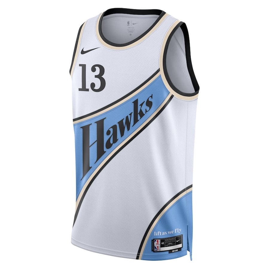 Alternative view of Bogdan Bogdanović 13 Atlanta Hawks Unisex 2024/25 Swingman Player Basketball Jersey - City Edition - White - JS293 