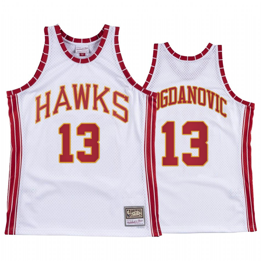 Bogdan Bogdanovic 13 Atlanta Hawks Hardwood Classics Basketball Jersey White - JS426 