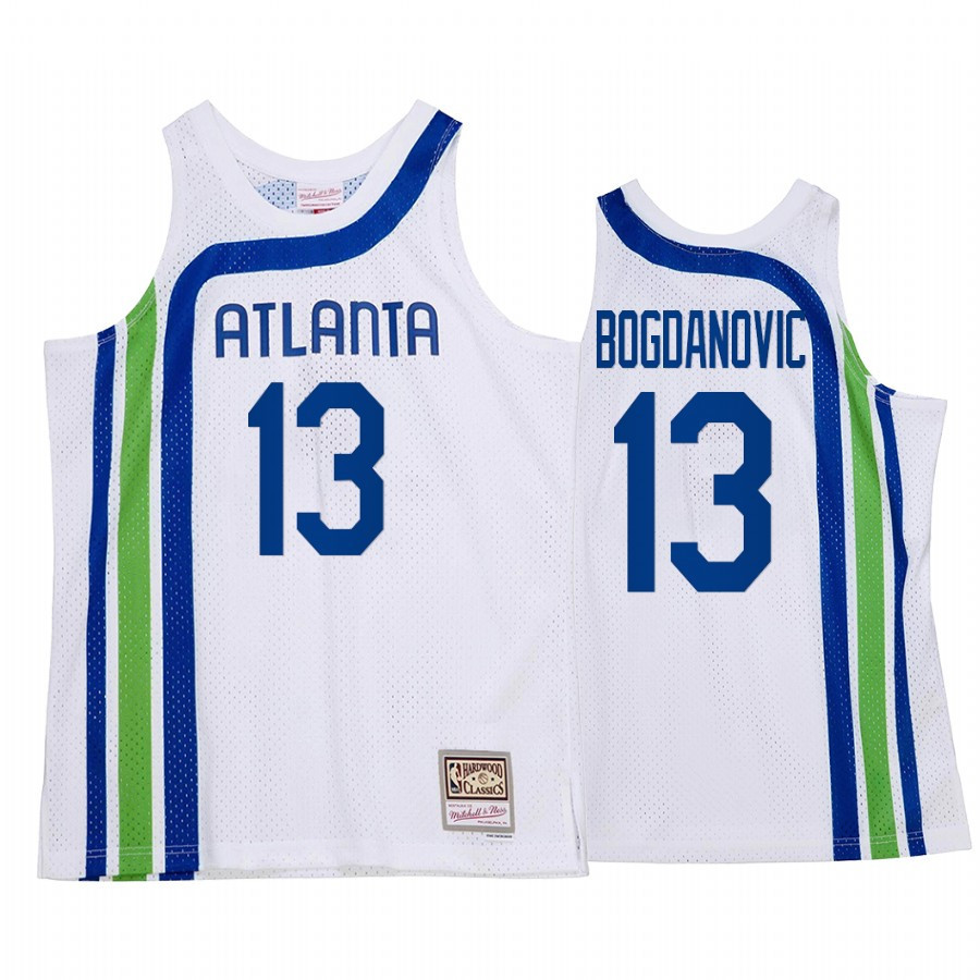 Bogdan Bogdanovic 13 Atlanta Hawks HWC Throwback Basketball Jersey White - JS879 