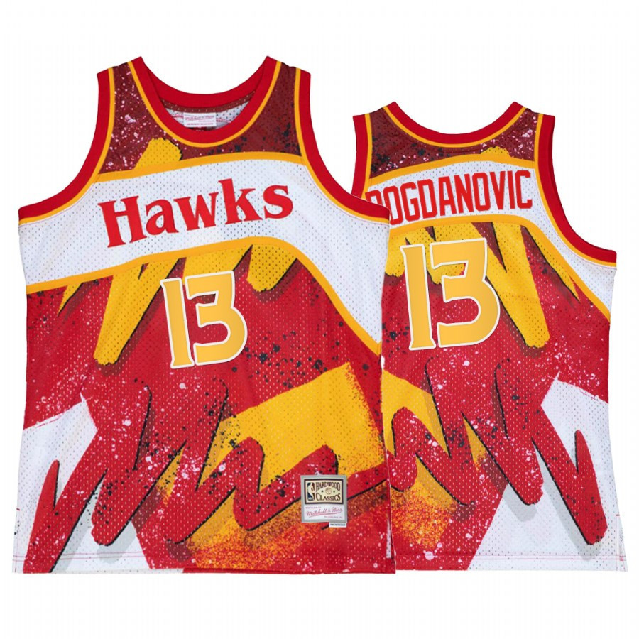 Bogdan Bogdanovic 13 Atlanta Hawks Hyper Hoop Red Basketball Jersey Throwback 80s - JS460 