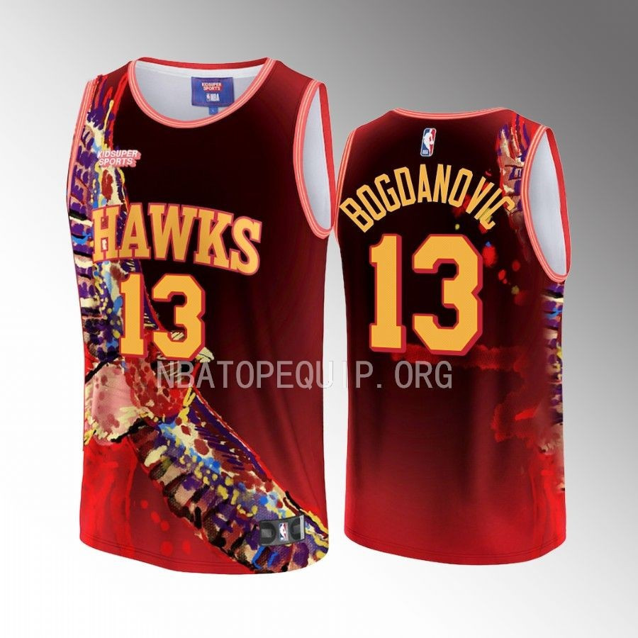 Bogdan Bogdanovic 13 Atlanta Hawks NBA & KidSuper Studios Unisex Hometown Basketball Jersey - JS559 