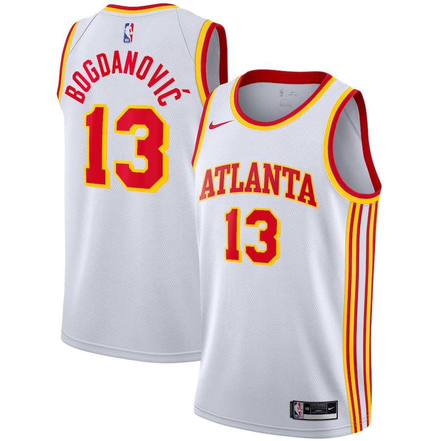 Bogdan Bogdanovic 13 Atlanta Hawks Unisex Swingman Basketball Jersey - Association Edition - White - JS131 