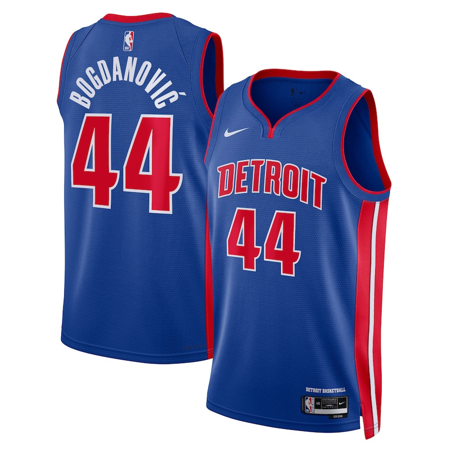 Bojan Bogdanović 44 Detroit Pistons Unisex Swingman Basketball Jersey - Icon Edition - Blue - JS243 