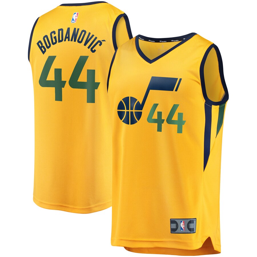 Bojan Bogdanovic Utah Jazz Fanatics Branded Fast Break Replica Basketball Jersey Gold - Statement Edition