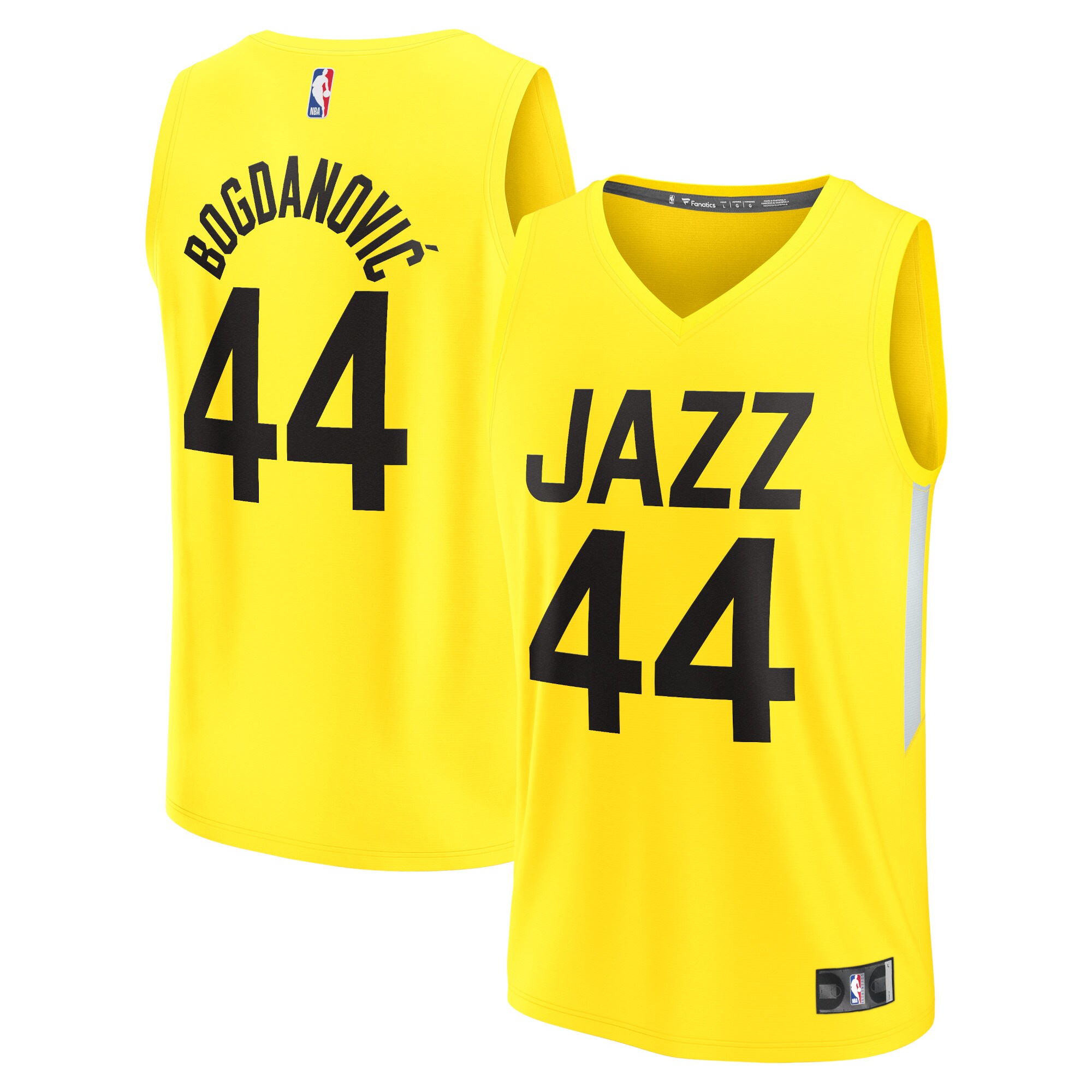 Bojan Bogdanovic Utah Jazz Fanatics Fast Break Replica Basketball Jersey - Icon Edition - Yellow